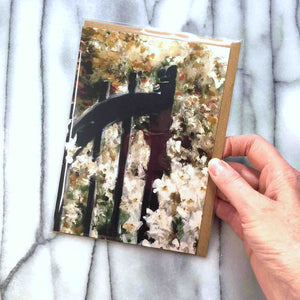 
                  
                    Charger l&amp;#39;image dans la galerie, Hidcote Gate Greeting Card, stately &amp;amp; elegant gate features the entrance into a luscious English garden with profusion of flowers against a leafy background. 7&amp;quot; x 5&amp;quot;
                  
                