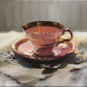 
                  
                    Load image into Gallery viewer, SOLD Duchess 3 TEACUP original oil painting
                  
                
